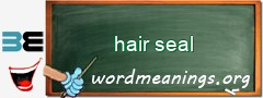 WordMeaning blackboard for hair seal